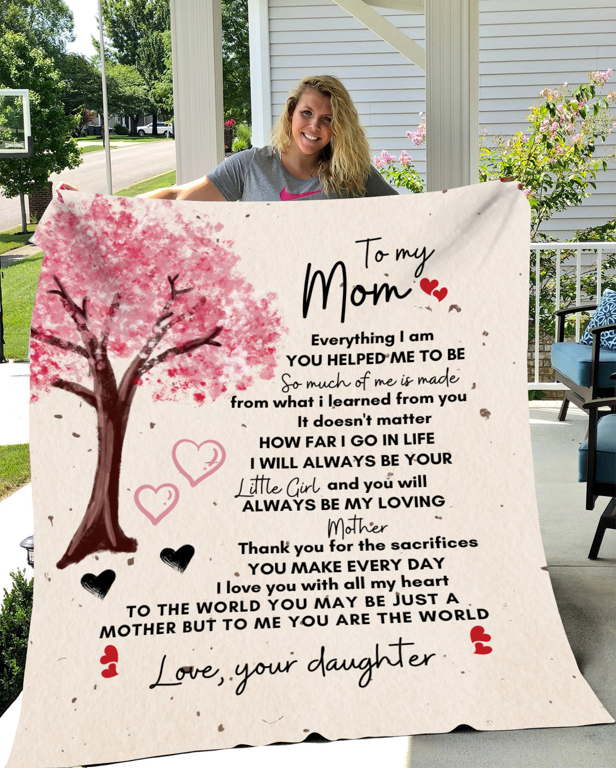 VPM Cozy Plush Fleece Blanket - 50x60 | To My Mom | I'll Always Be Your Little Girl | Your Daughter