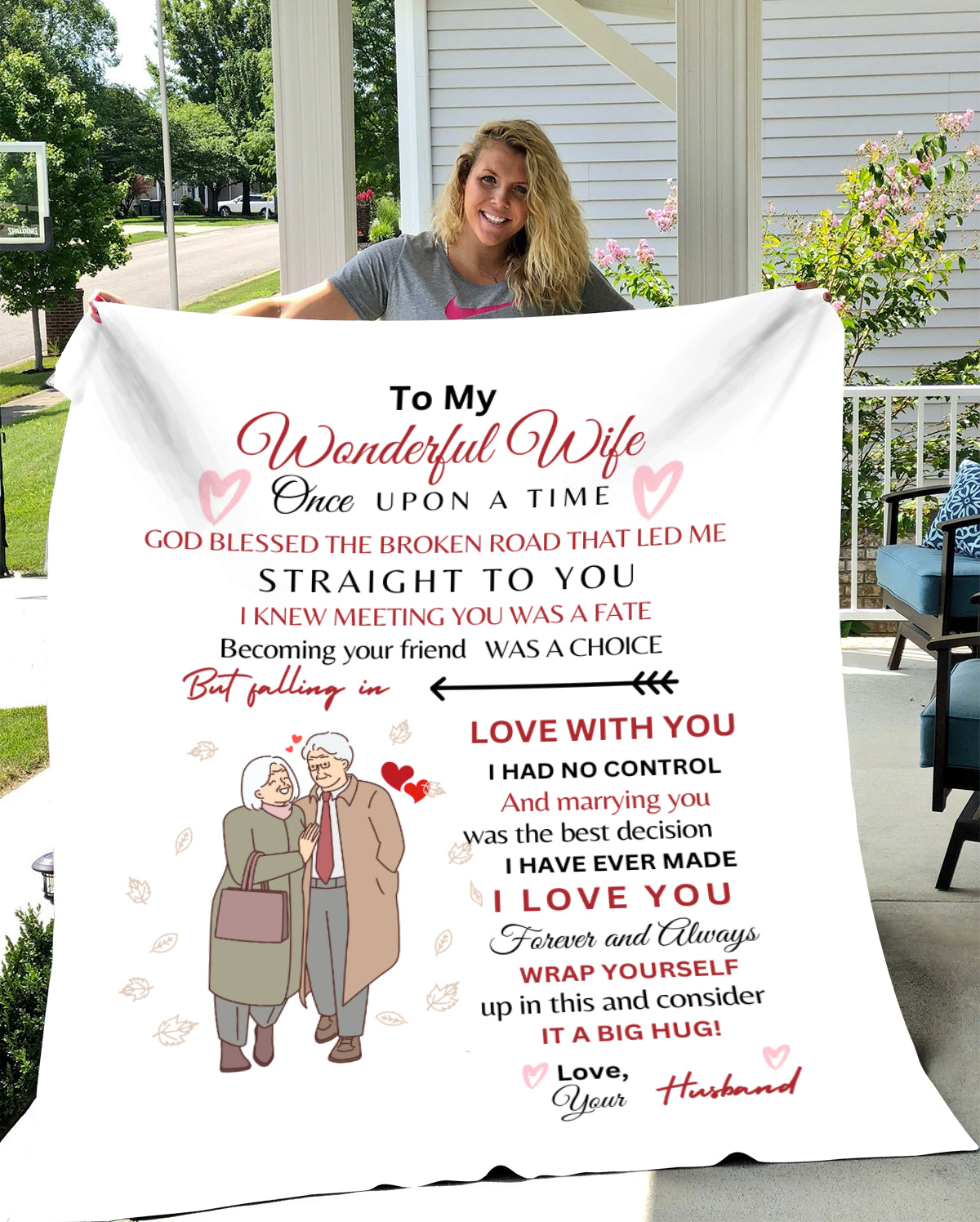 VPM Cozy Plush Fleece Blanket - 50x60 | To My Wonderful Wife | I Love You | Your Husbdand