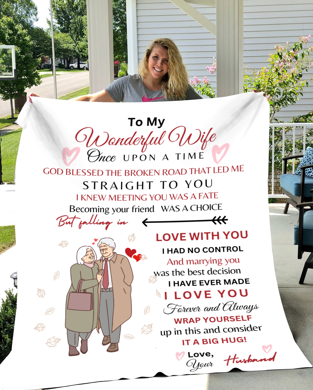 Cozy Plush Fleece Blanket - 50x60 | To My Wonderful Wife | I Knew Meeting You Was Fate | Your Husband