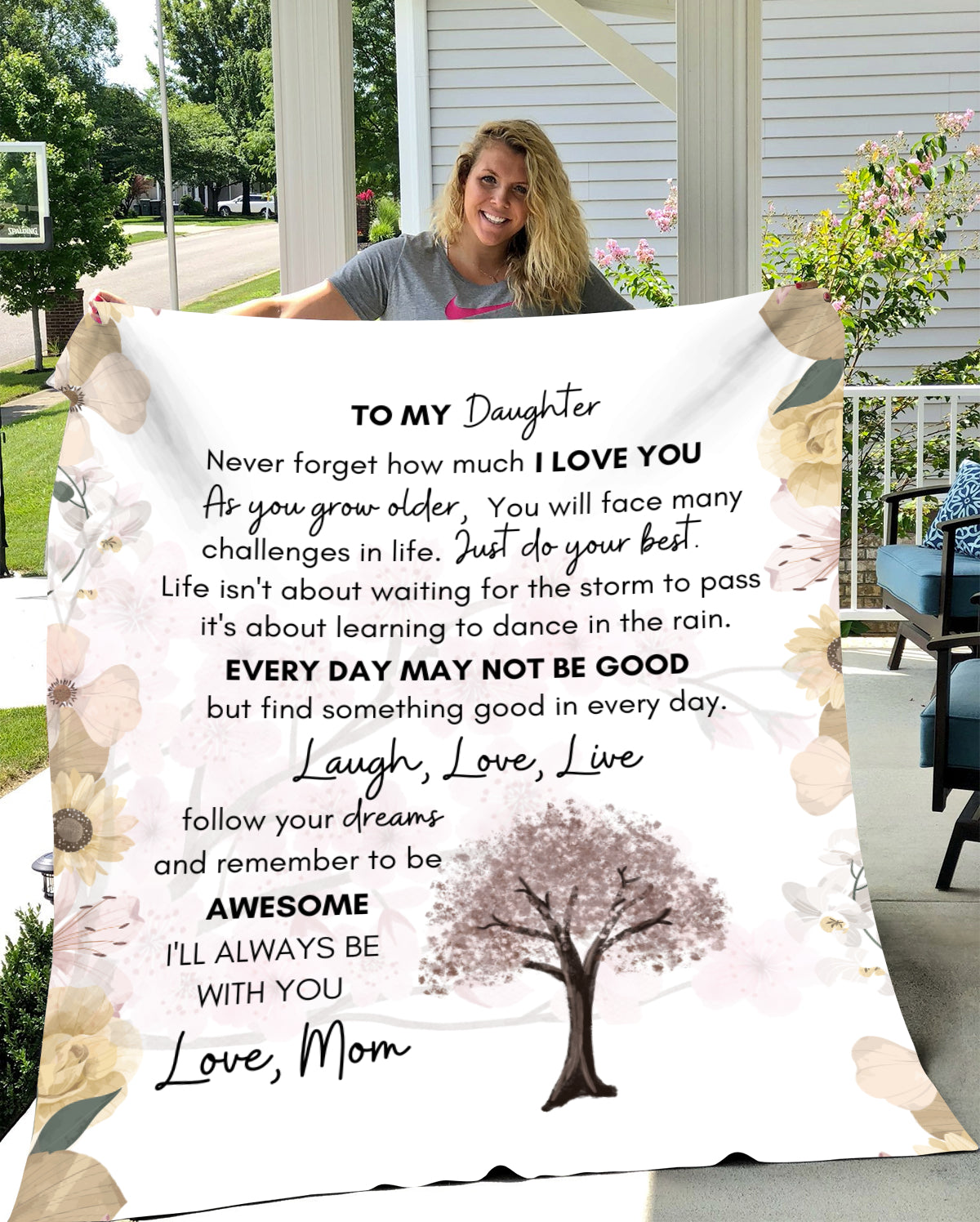 Cozy Plush Fleece Blanket - 50x60| To My Daughter Blanket | Never Forget How Much I Love You | Love Mom