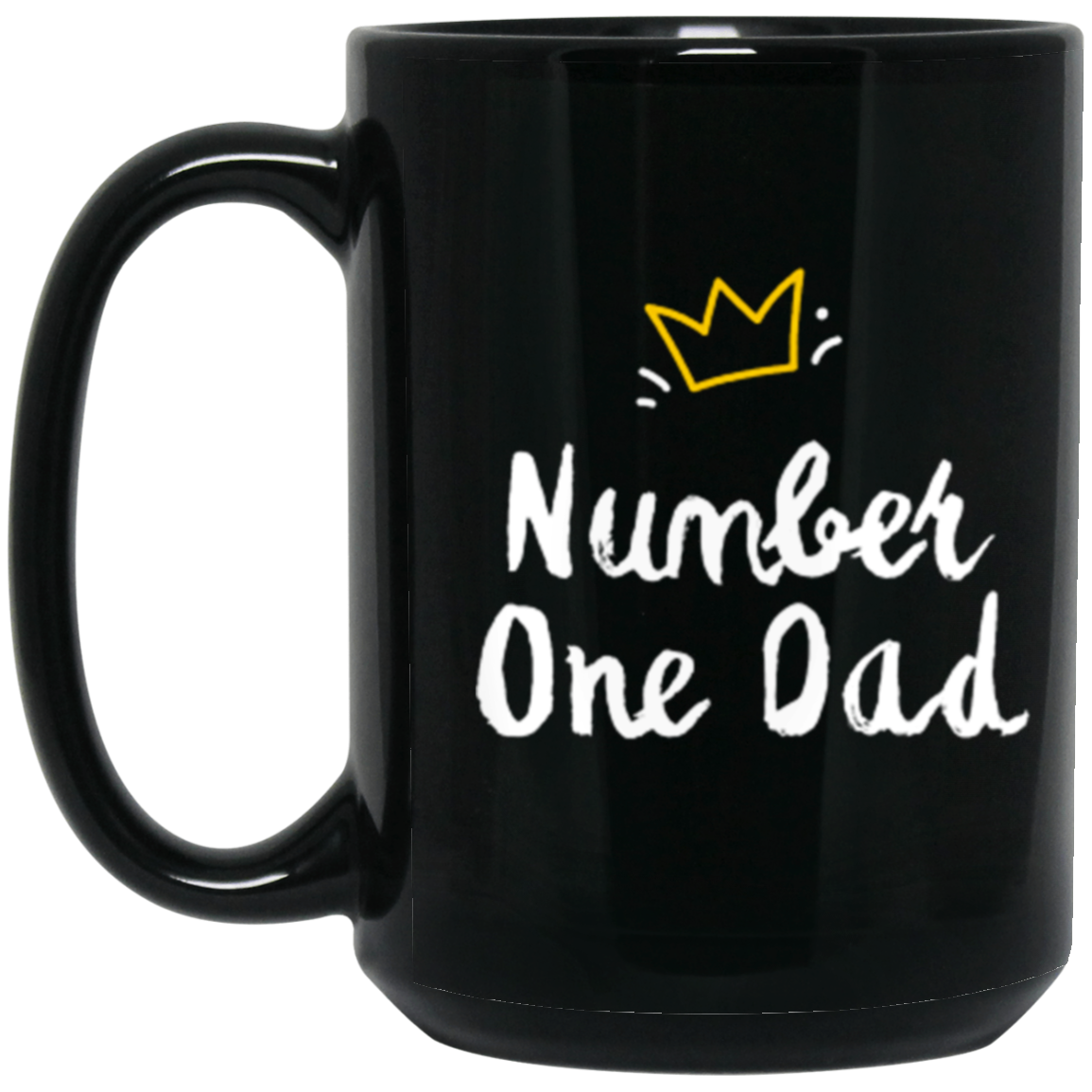 High Gloss Ceramic 15 oz. "Number 1 Dad" Black Mug
