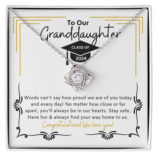 Gift For Our Granddaughter on Graduation Day | Love Knot Necklace | Congratulations!