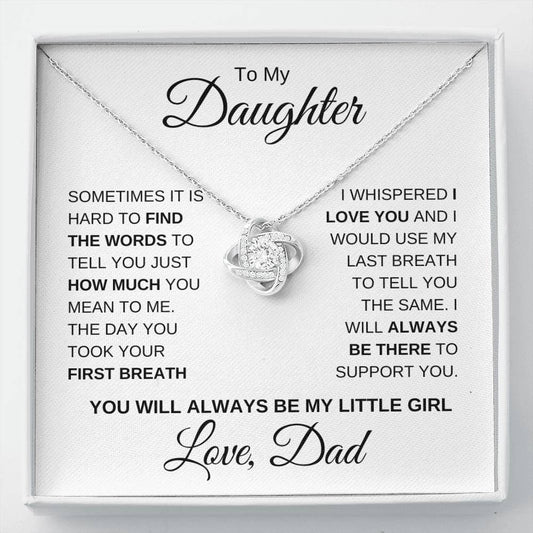 Gift For Our Daughter| Love Knot Necklace | You Will Always Be My Little Girl