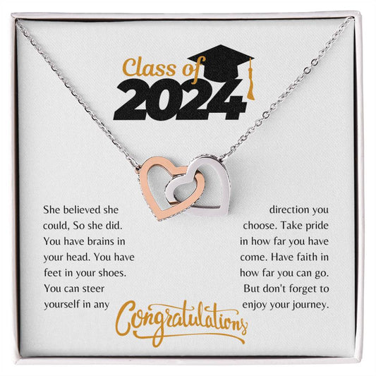 Graduation Gift, Congrats! | Interlocking Necklace | For Daughter, Niece, Bonus Daughter