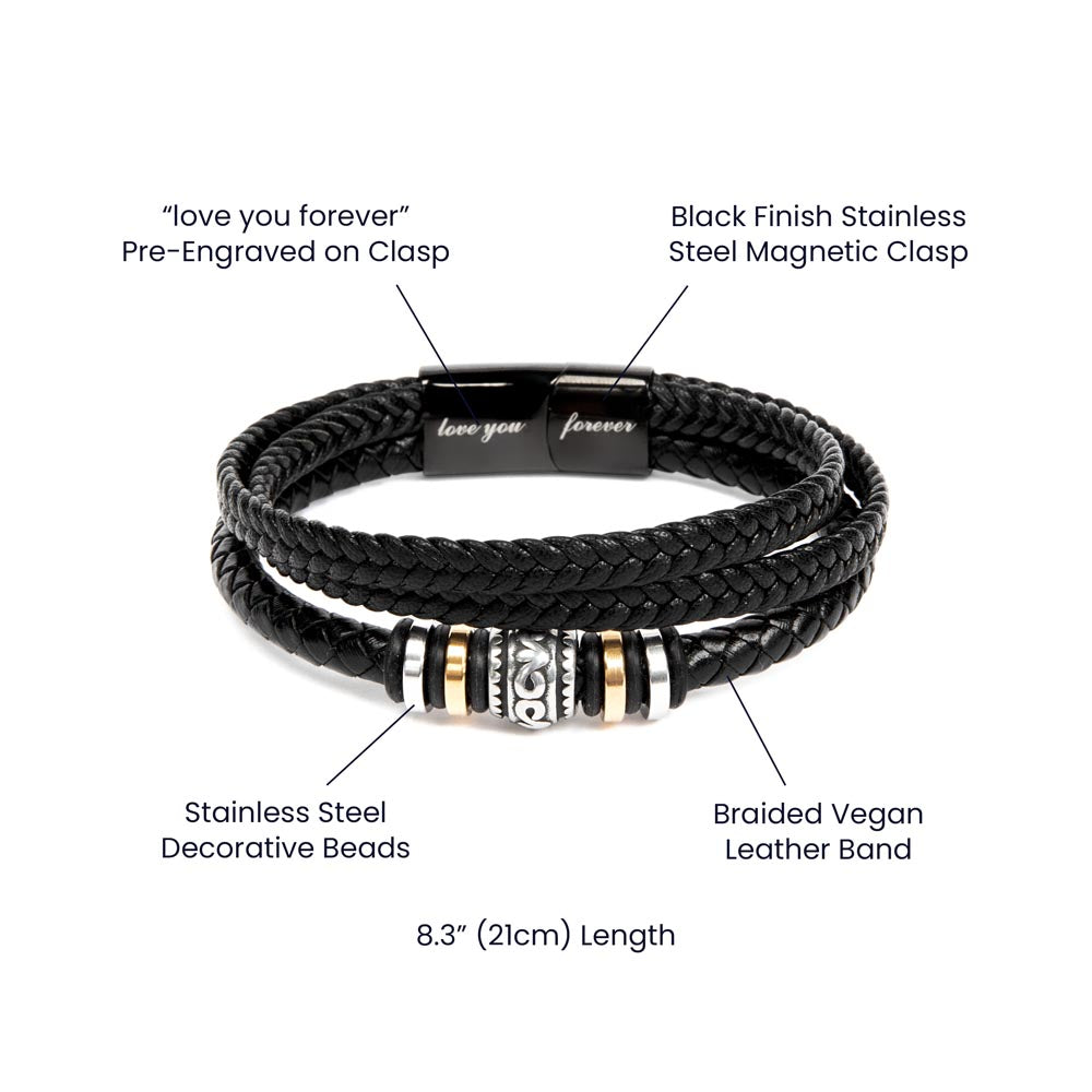 Gift For Dad | Love You Forever Bracelet | From Daughter or Son