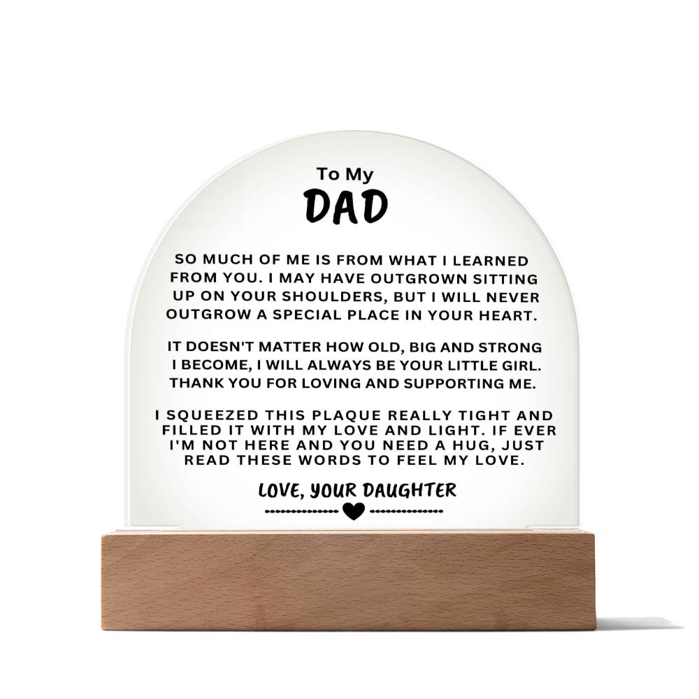 Gift For Dad "Read These Words To Feel My Love" Acrylic Plaque