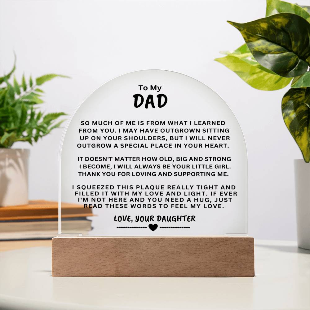 Gift For Dad "Read These Words To Feel My Love" Acrylic Plaque