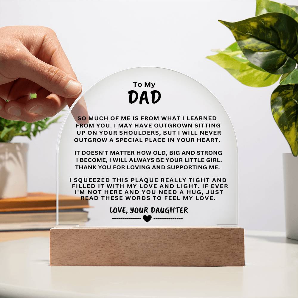 Gift For Dad "Read These Words To Feel My Love" Acrylic Plaque