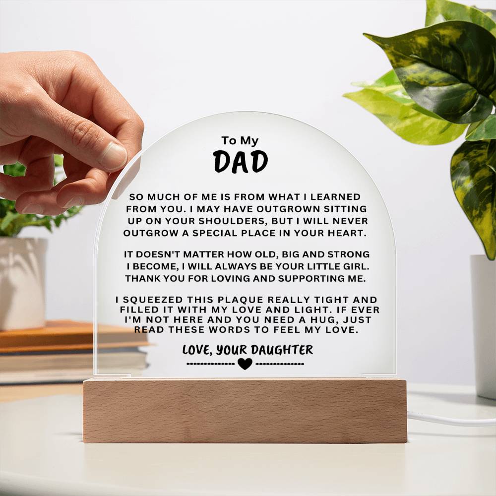 Gift For Dad "Read These Words To Feel My Love" Acrylic Plaque