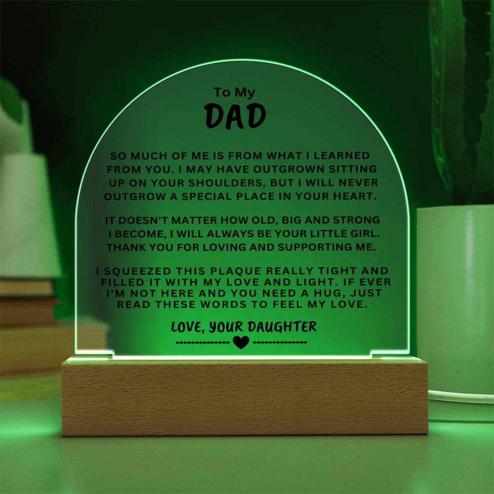Gift For Dad "Read These Words To Feel My Love" Acrylic Plaque