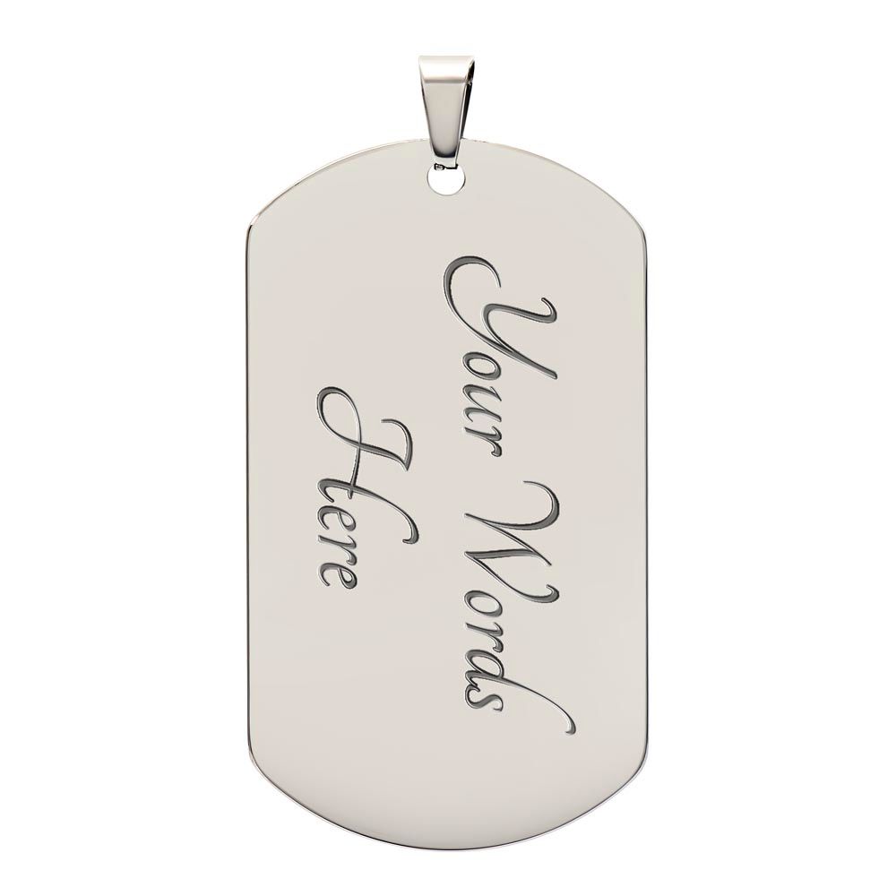 To My Grandson | Silver Luxury Dog Tag Chain | Believe In Yourself | Love Grandpa