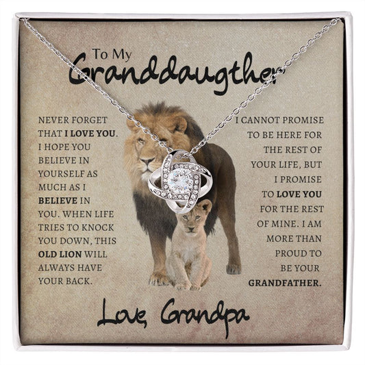 To My Granddaugther | Love Knot Necklace | Love, Grandpa