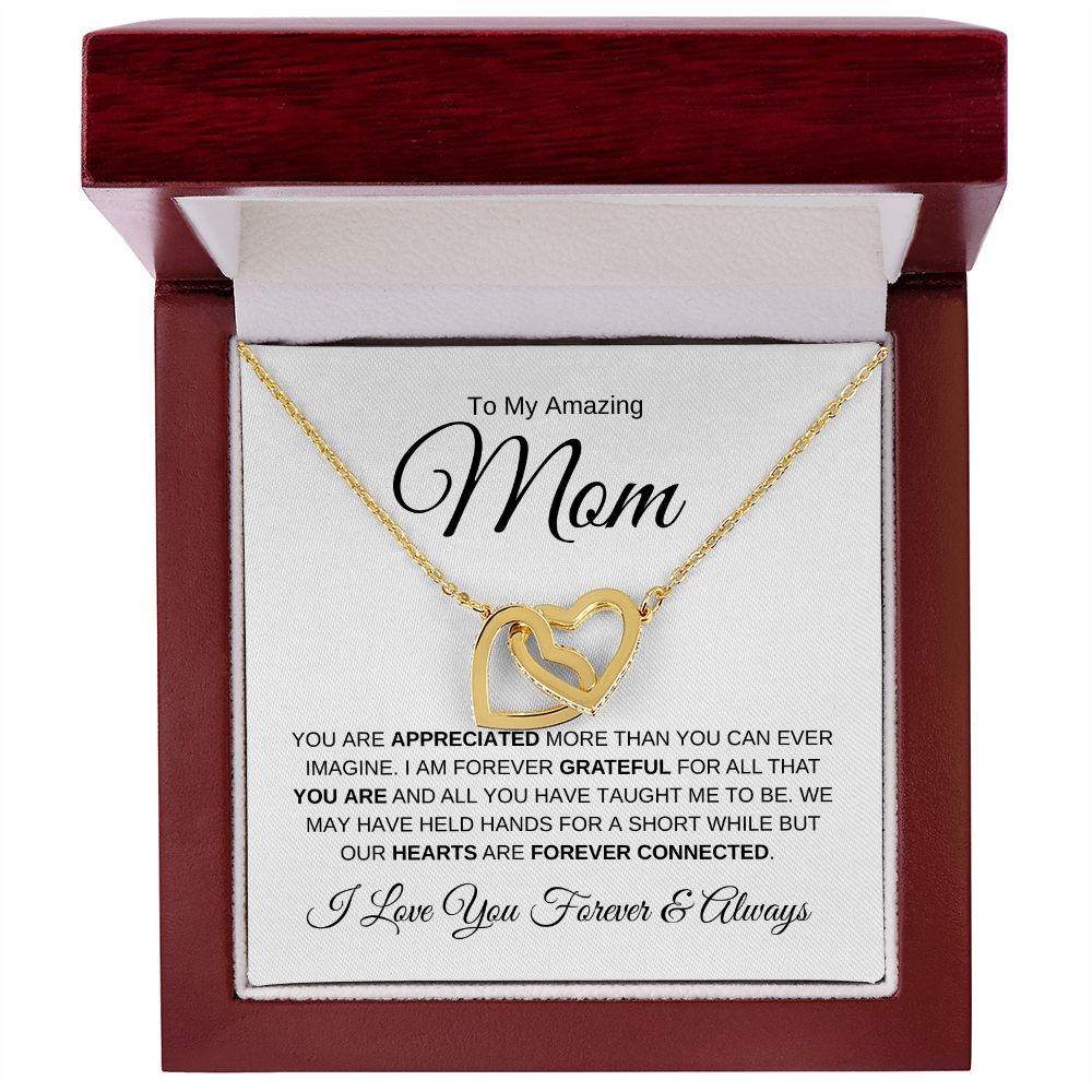 To My Amazing Mom | Interlocking Hearts Necklace | Forever Connected | Forever & Always