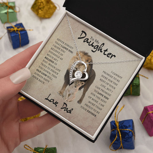 To My Daughter | Forever Love Necklace | This Old Lion Has Your Back | Love, Dad