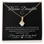 To my bonus daughter, heart melting gift 18k gold finish necklace with all my heart!