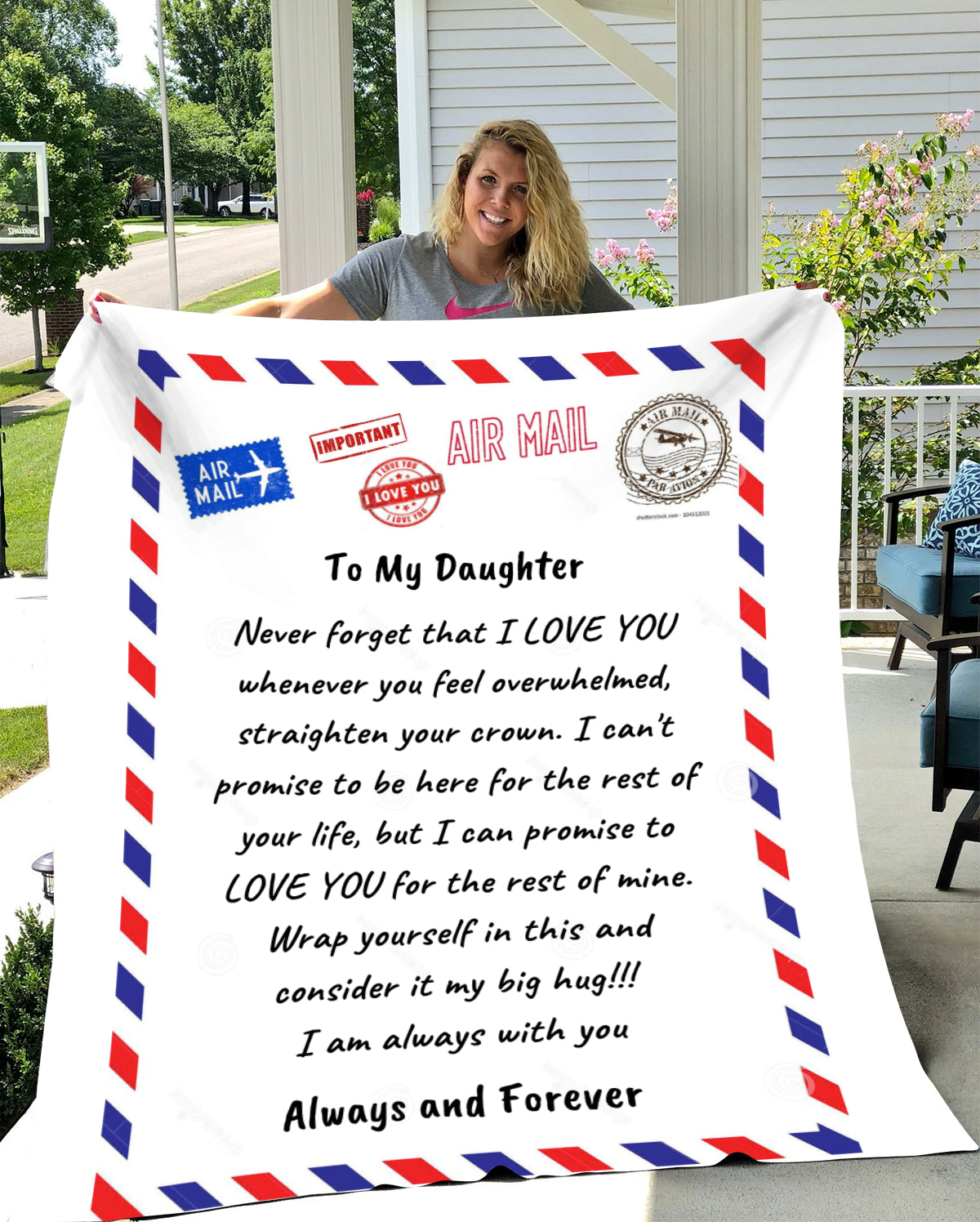 VPM Cozy Plush Fleece Blanket - 50x60 | To My Daughter | Always and Forever