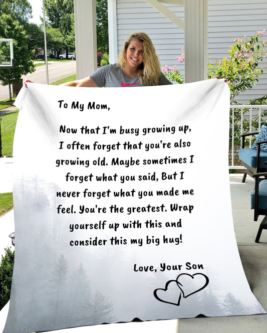 Cozy Plush Fleece Blanket - 50x60 | To My Mom | You Are The Greatest | Love Son