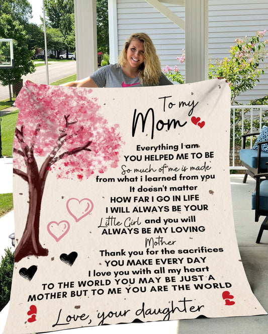 Cozy Plush Fleece Blanket - 50x60 | To My Mom | I Will Always Be Your Little Girl |Love Your Daughter