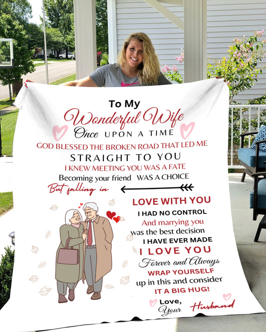 Cozy Plush Fleece Blanket - 50x60 | To My Wonderful Wife | I Knew Meeting You Was Fate | Your Husband