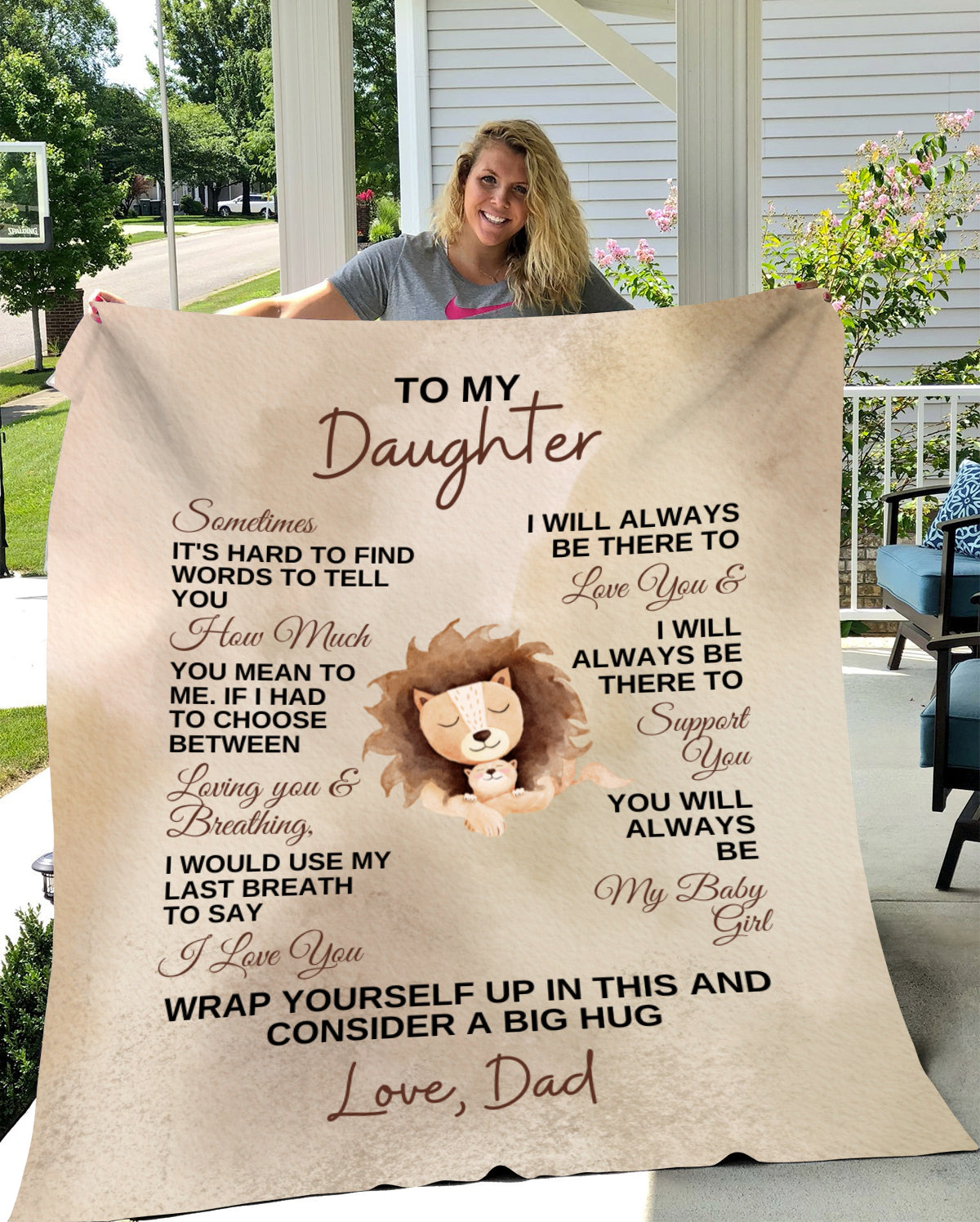 Cozy Plush Fleece Blanket - 50x60| To My Daughter Blanket | I Will Always Be There | Love Dad