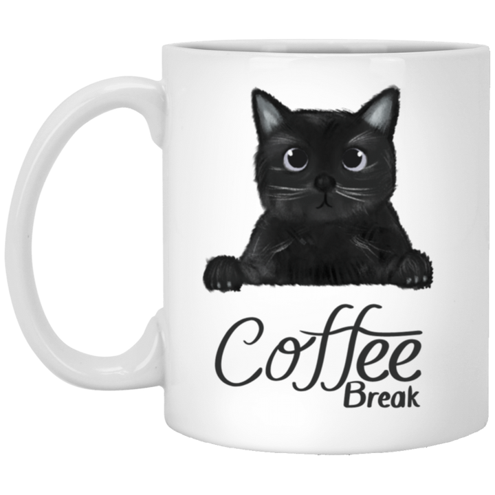 Coffee Cat Break 11 oz. White Mug