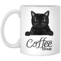 Coffee Cat Break 11 oz. White Mug