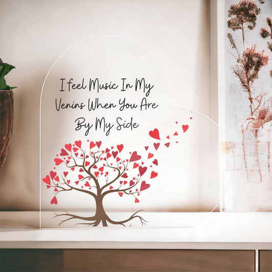 Gift For Her | "I Feel Music When With You" | Acrylic Plaque
