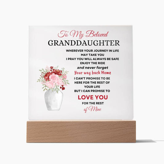 Beautiful To My Granddaughter | Square Acrylic Plaque