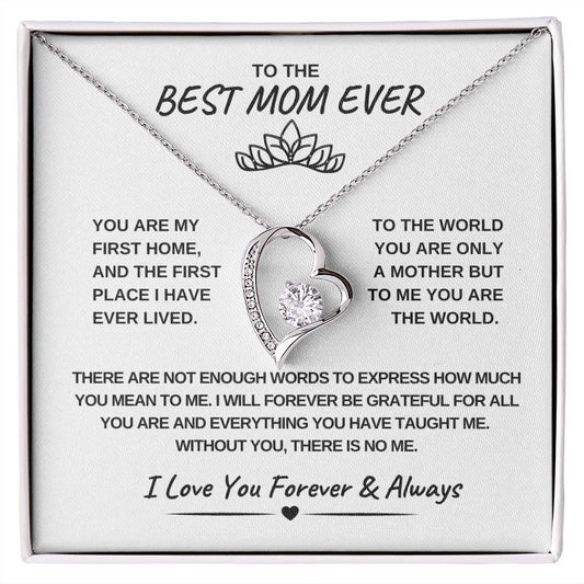 Gift ForThe Best Mom Ever | Forever Love Necklace | Birthday & Holiday Gift For Mom