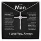 To My Man | CZ Cross Necklace | I Love You, Always