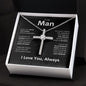 To My Man | CZ Cross Necklace | I Love You, Always
