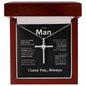 To My Man | CZ Cross Necklace | I Love You, Always