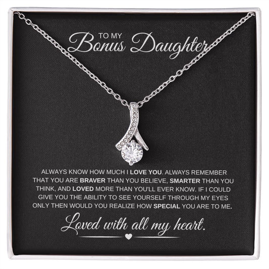 To My Bonus Daughter | Alluring Beauty Necklace | With All My Heart