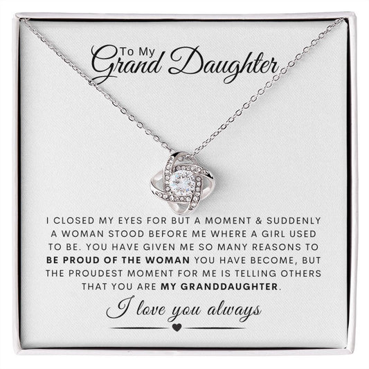 To My Grand Daughter | Love Knot Necklace | I Love You Always