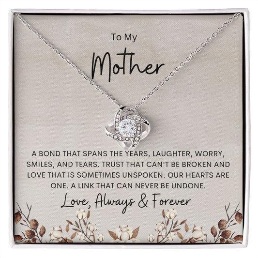 Gift For My Special Mom | Love Knot Necklace | Mother's Day | Special Bond | Love Always & Forever