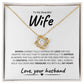 Love knot necklace in 18k gold finish standard box